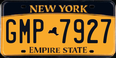 NY license plate GMP7927