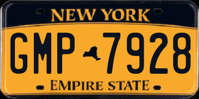 NY license plate GMP7928