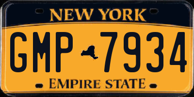 NY license plate GMP7934