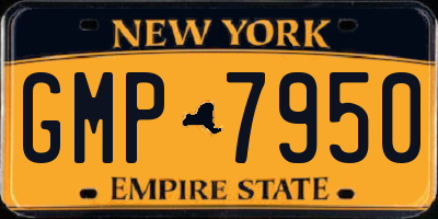 NY license plate GMP7950