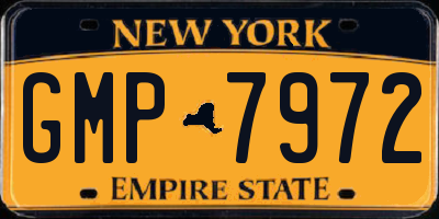 NY license plate GMP7972