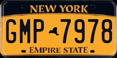 NY license plate GMP7978