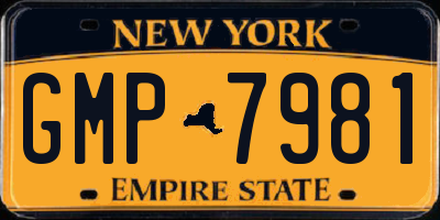 NY license plate GMP7981