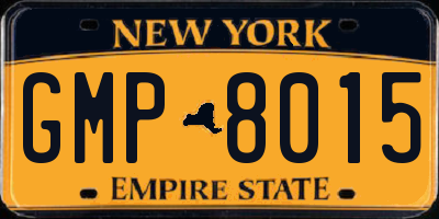 NY license plate GMP8015