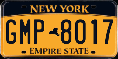 NY license plate GMP8017