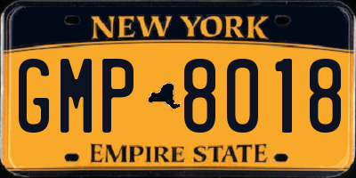 NY license plate GMP8018