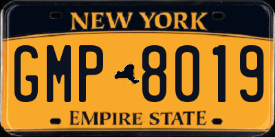 NY license plate GMP8019
