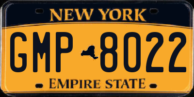 NY license plate GMP8022