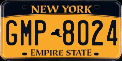 NY license plate GMP8024
