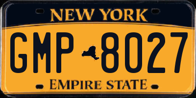 NY license plate GMP8027