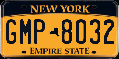 NY license plate GMP8032