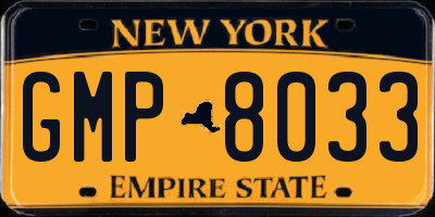 NY license plate GMP8033