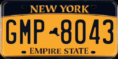 NY license plate GMP8043