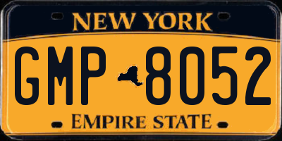 NY license plate GMP8052
