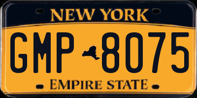 NY license plate GMP8075
