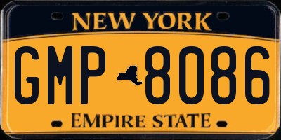NY license plate GMP8086