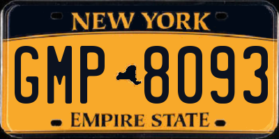NY license plate GMP8093