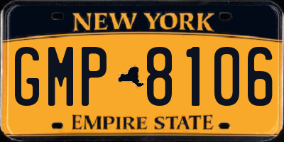 NY license plate GMP8106