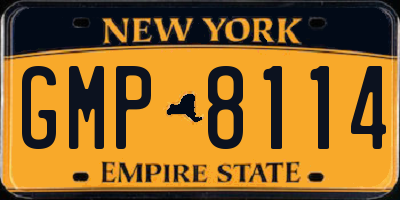 NY license plate GMP8114