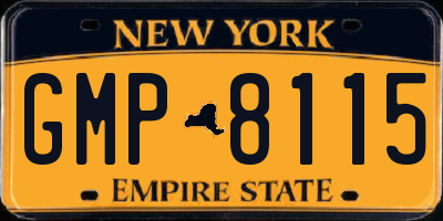 NY license plate GMP8115