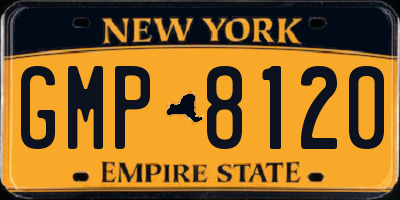 NY license plate GMP8120