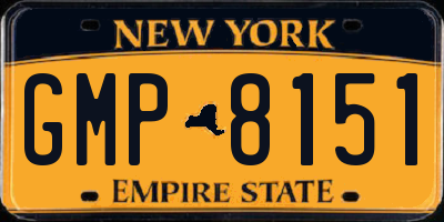 NY license plate GMP8151