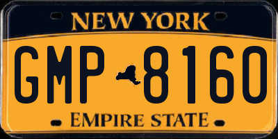 NY license plate GMP8160