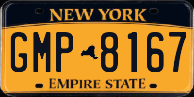 NY license plate GMP8167