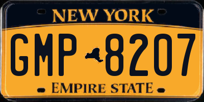 NY license plate GMP8207