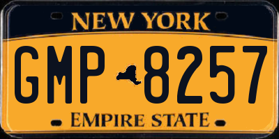 NY license plate GMP8257