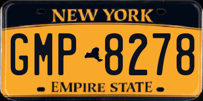NY license plate GMP8278