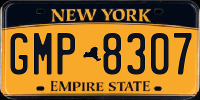 NY license plate GMP8307