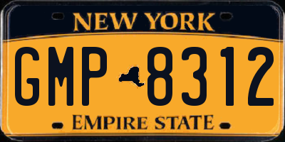 NY license plate GMP8312