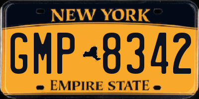 NY license plate GMP8342