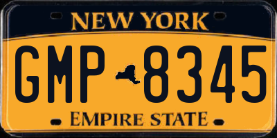 NY license plate GMP8345