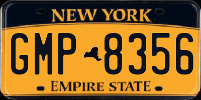 NY license plate GMP8356