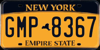 NY license plate GMP8367