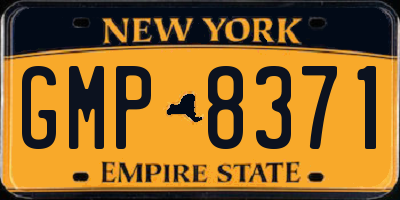 NY license plate GMP8371