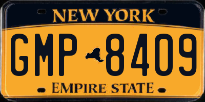 NY license plate GMP8409