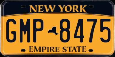 NY license plate GMP8475