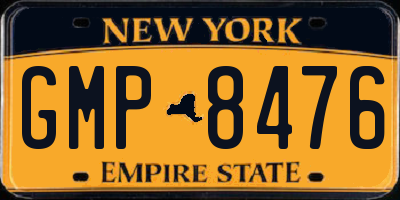 NY license plate GMP8476