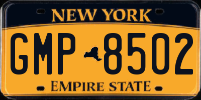 NY license plate GMP8502