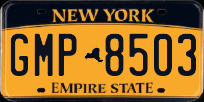 NY license plate GMP8503