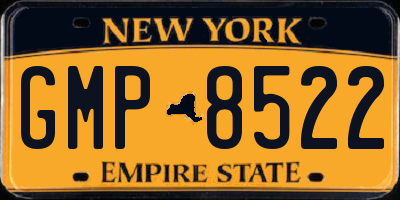 NY license plate GMP8522