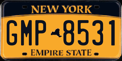 NY license plate GMP8531