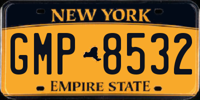 NY license plate GMP8532