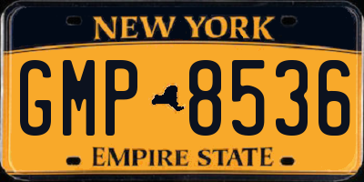 NY license plate GMP8536