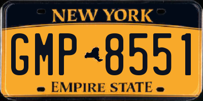 NY license plate GMP8551