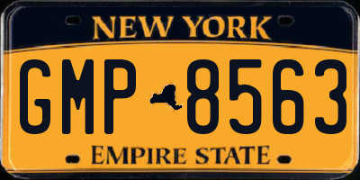 NY license plate GMP8563