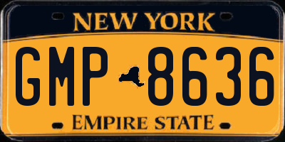 NY license plate GMP8636